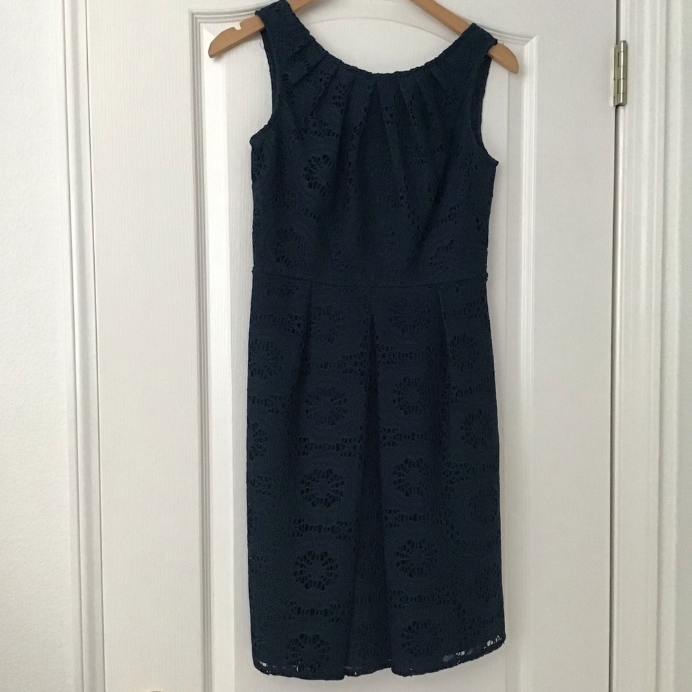 (Like New) Adrianna Papell Crochet A-Line Dress